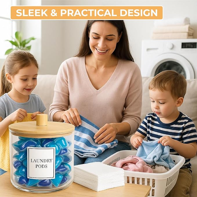 Laundry Pods Containers for Organizing Dryer Sheet Holder & Laundry Jars - Image 4