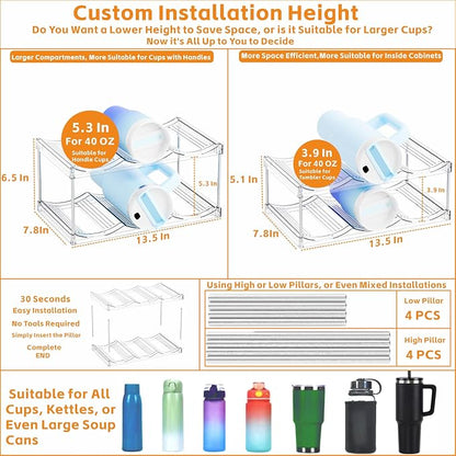 Yieach Stackable Water Bottle Organizer - Image 2