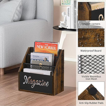 YINMIT Magazine Holder, Stepped 3 Tier Magazine Rack Floor | Magazine Storage - Image 4