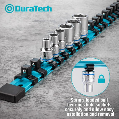 DURATECH Socket Organizer, 3/8-Inch Aluminum Alloy Socket Holder, Heavy Duty - Image 3