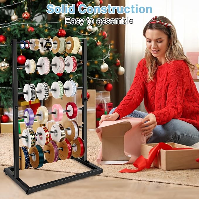 Aulin 6 Tier Large Capacity Ribbon Storage Organizer Rack - Image 4