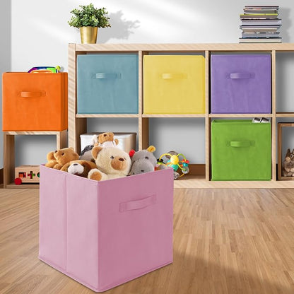 Casafield Set of 6 Collapsible Fabric Cube Storage Bins, Cubby Organizers & More - Image 5