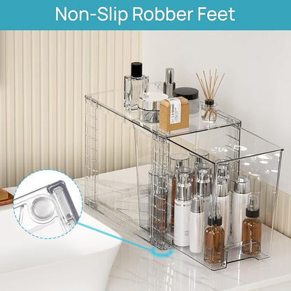 Vtopmart 4 Pack Clear Stackable Storage Drawers, 9.7" High Plastic Organizers - Image 9