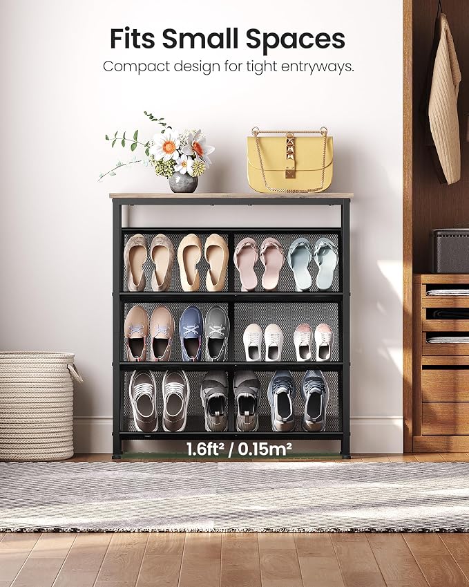 CHOEZON Shoe Rack, 4-Tier Slanted Shoe Storage Shelf, Narrow Shoe Rack - Image 5