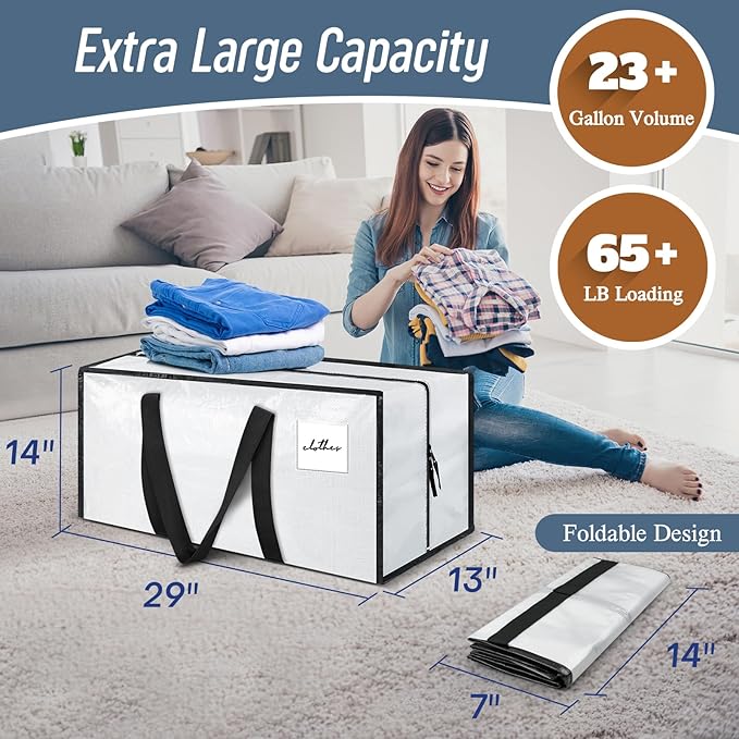 6 Pack Extra Heavy Duty Large Moving Bags - Image 3