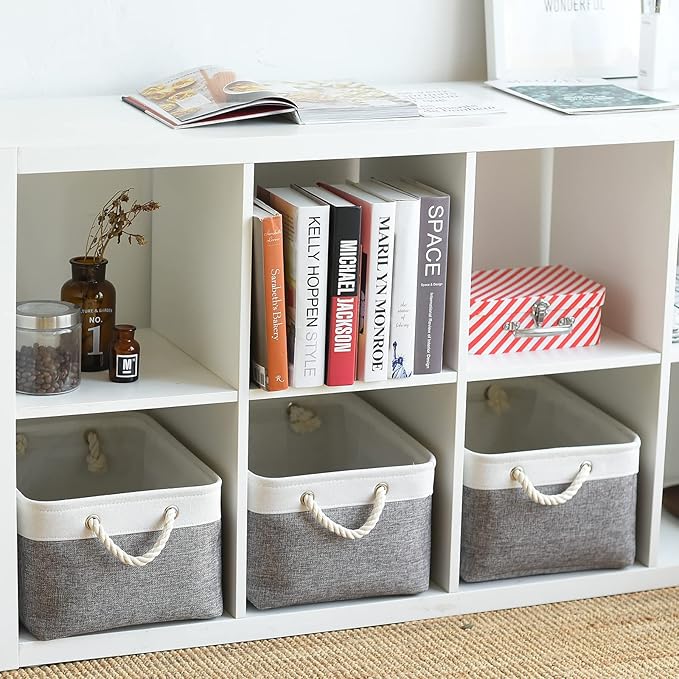 Large Storage Baskets for Shelves, Fabric Baskets for Organizing, Collapsible - Image 3