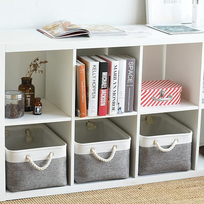 Large Storage Baskets for Shelves, Fabric Baskets for Organizing, Collapsible - Image 3