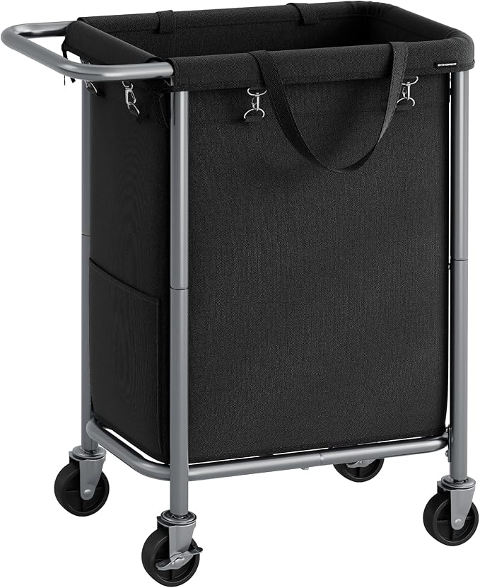 SONGMICS Laundry Basket with Wheels, Rolling Laundry Hamper, 23.8 Gallons by SONGMICSbySONGMICSHOME