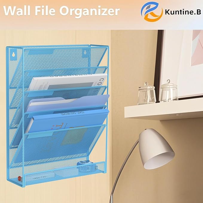 Kuntine.B Wall File Organizer Office Hanging Magazine Holder Wall File Organizer - Image 6