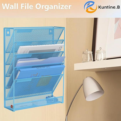 Kuntine.B Wall File Organizer Office Hanging Magazine Holder Wall File Organizer - Image 6