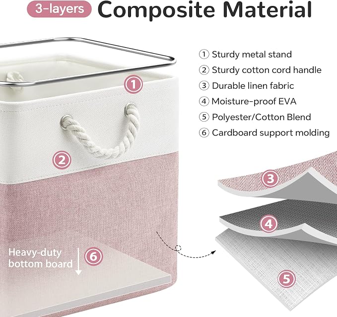 13x13 Inch Foldable Fabric Cube Storage Bins - Image 6