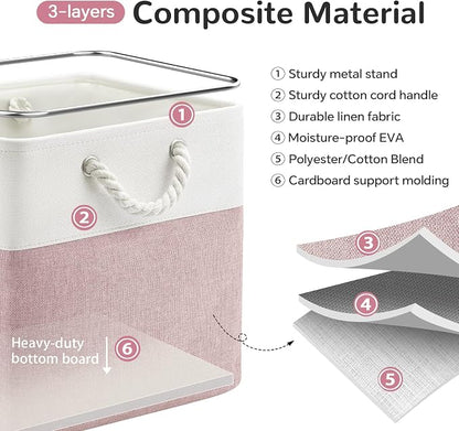 13x13 Inch Foldable Fabric Cube Storage Bins - Image 6