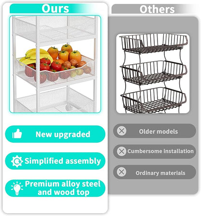 HapiRm Fruit Basket Kitchen Cart - Image 3