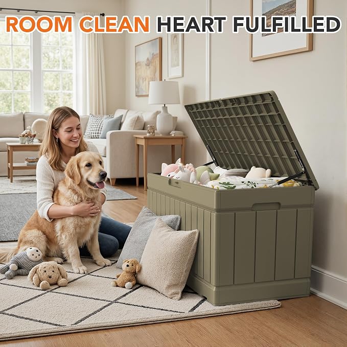 78 Gallon Deck Box Outdoor Indoor Waterproof Storage Box - Image 2