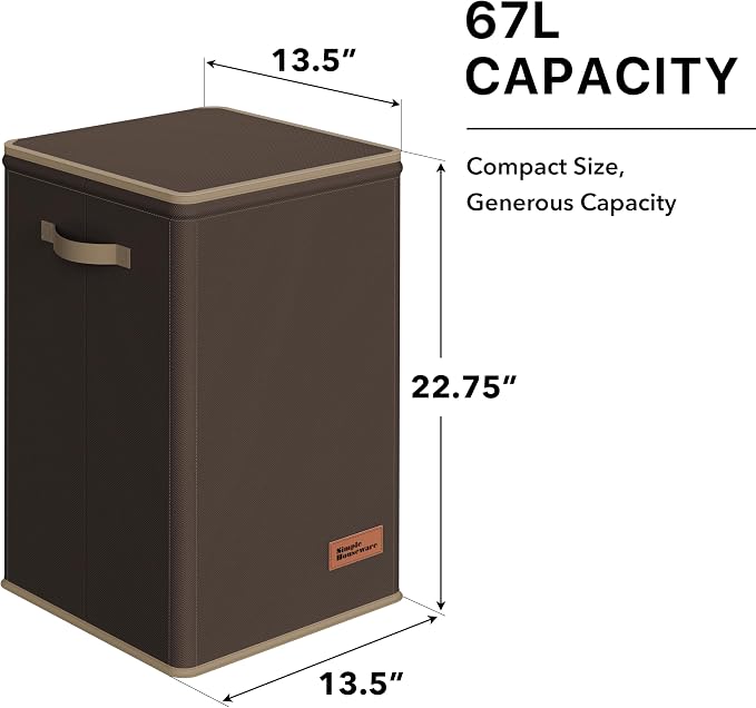 Simple Houseware Foldable Laundry Hamper Basket - Image 2