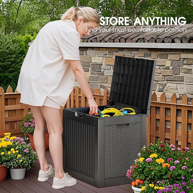 31 Gallon Outdoor Storage Deck Box Waterproof, Garden Tool, Backyard Cushion - Image 3