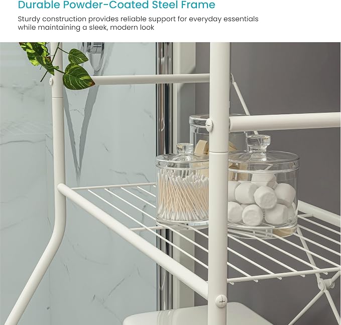 Home Zone Living Over-the-Toilet Bathroom Storage Cabinet Organizer | - Image 7
