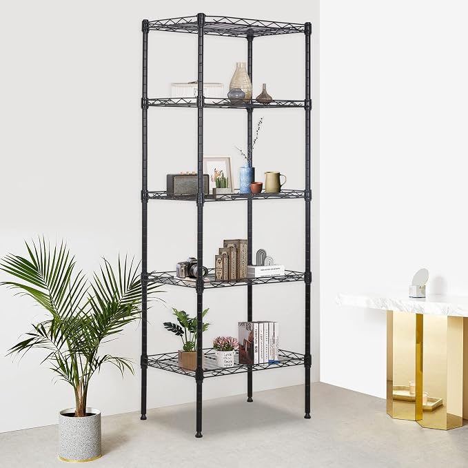 FDW 17L x 12W x 48H Wire Shelving 5 Tier Adjustable Metal Shelves NSF Pantry - Image 2