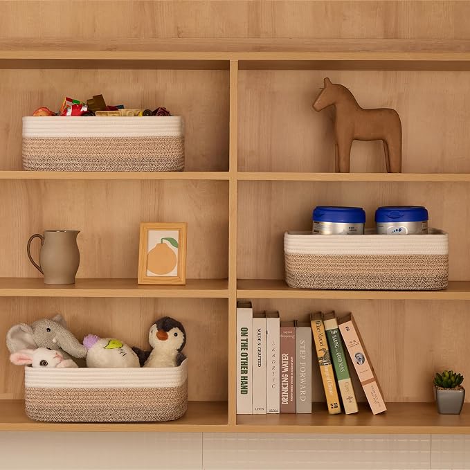 Large Shallow Organizing Baskets 15x11x5.1 Inches - Image 3