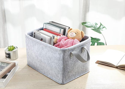 Collapsible Storage Bins Foldable Felt Fabric Storage Basket Organizer Boxes - Image 2
