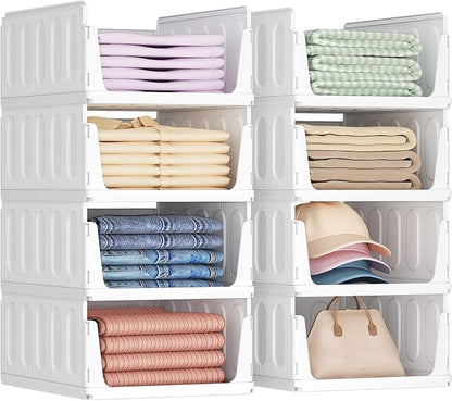 Lifewit 8 Pack Stackable Closet Organizers and Storage Basket by Lifewit