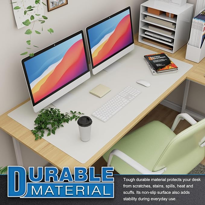 K KNODEL Large Office Leather Desk Mat, Mouse and Keyboard Pad, Computer and - Image 3