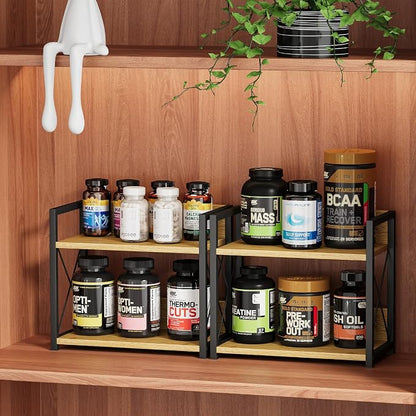 Giikin Countertop Shelf Organizer, 2 Tier Kitchen Spice Rack Organizer - Image 3