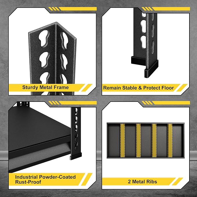 48" W Garage Shelving Heavy Duty，3000LBS Loads Metal Shelving Units and Storage - Image 5