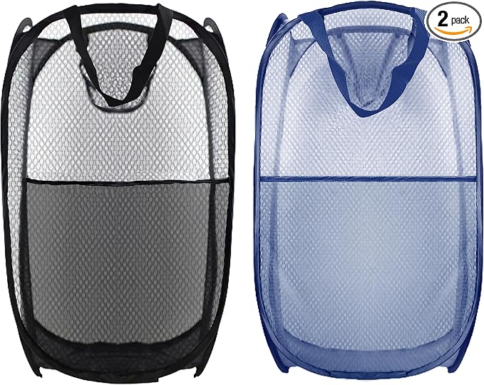 Collapsible Pop Up Laundry Hamper, Extra Large Mesh Foldable Laundry Basket Bag by BuyongwantJewelry