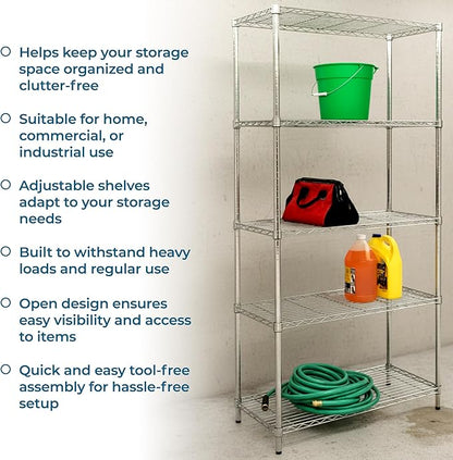 Honey-Can-Do 5-Tier Heavy Duty Adjustable Shelving Unit, 350-lb Per Shelf Metal - Image 6