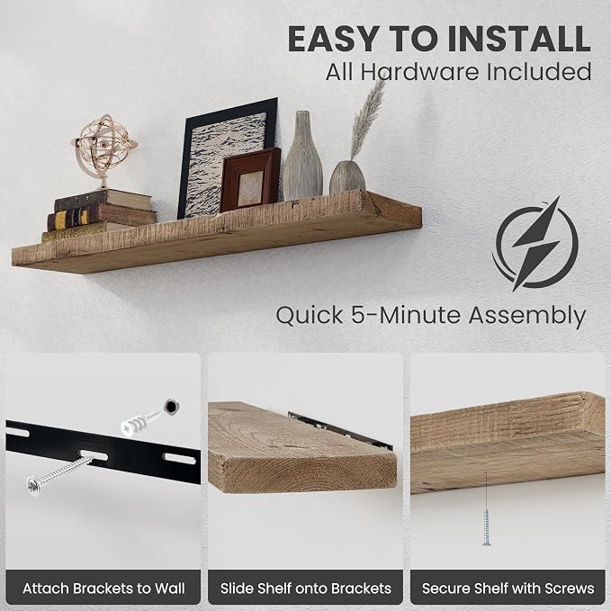 Floating Shelves Reclaimed Barnwood - Image 5