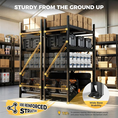 CAMMOO 6000LBS Heavy Duty Storage Shelves, Upgraded Structure, Solid Steel - Image 8