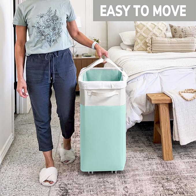Goodpick Laundry Basket with Wheels, 75L Laundry Hamper with Wheels, Large - Image 6