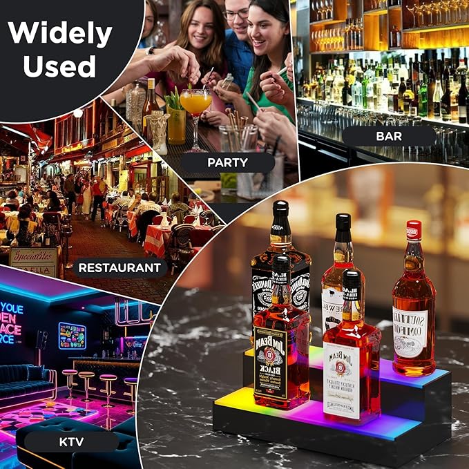 Dethan 2 Tier 15 Inch Liquor Bottle Display Shelf - Image 6