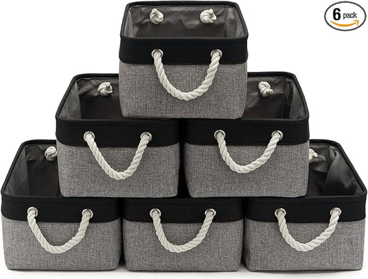 13.8x9.8x6.7 Inch Fabric Small Storage Bins by VQRTEXAStorageBasket