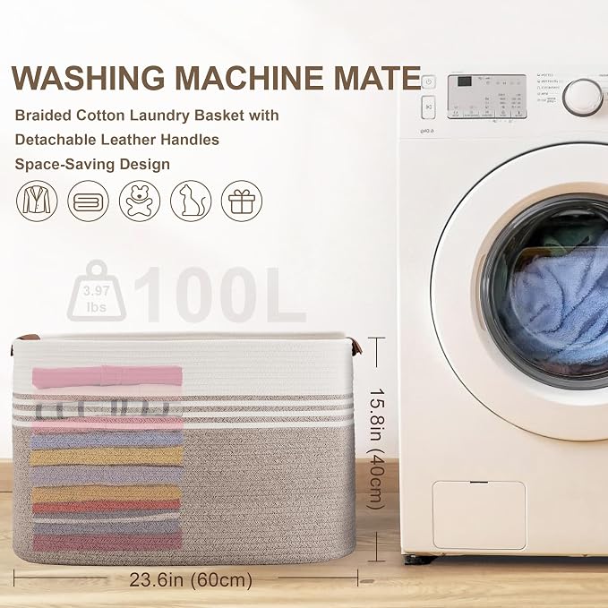 100L Extra Large Laundry Basket - Image 7