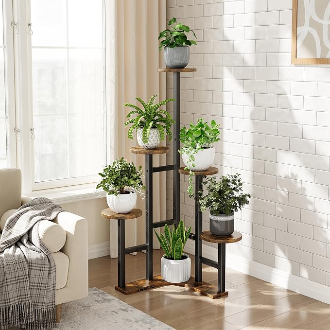 Yzosvki Corner Plant Stand Indoor, 6 Tiered Corner Plant Shelf Flower Stand - Image 2