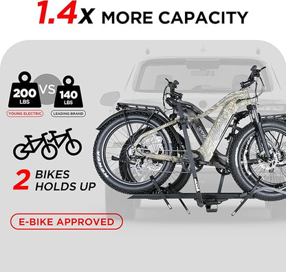 200LBS EZ-FOLD Aluminum 2-Ebike Carrier - Image 2