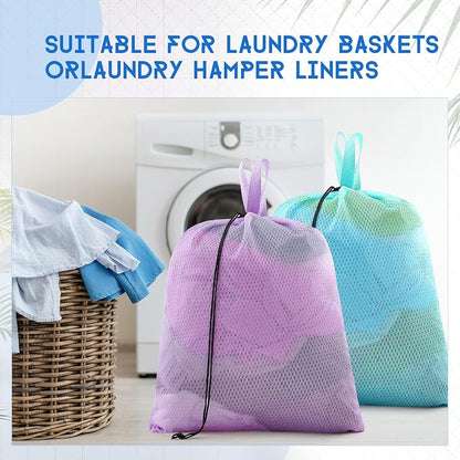 6 Pack 20 x 17 Inches Colorful Mesh Laundry Bag Soft - Image 5