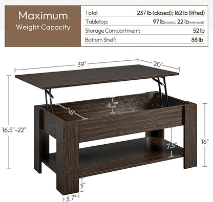 Yaheetech Lift Top Coffee Table - Image 3