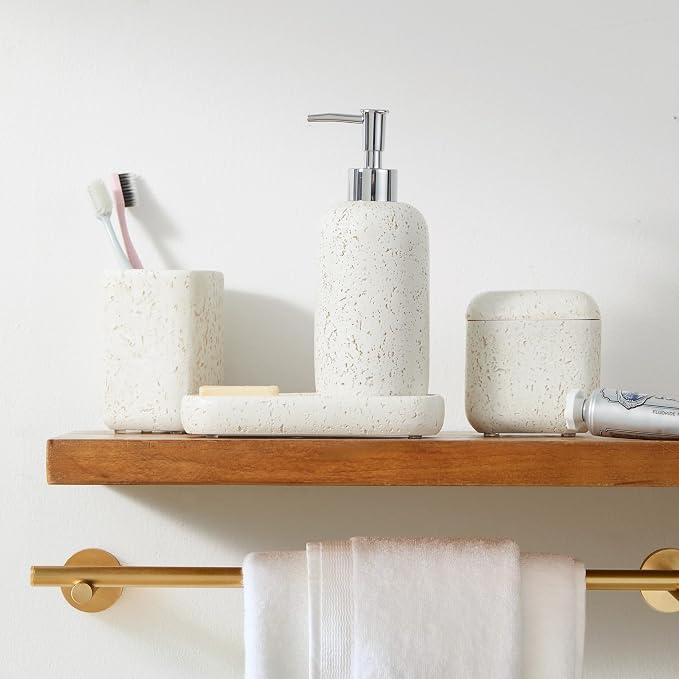 4-Pieces Bathroom Accessory Set Hight Quality Polyresin Ensemble-Lotion - Image 4