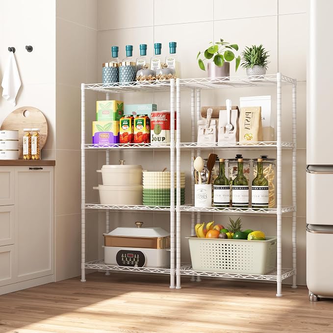 HOMEFORT 4-Shelving Unit, Adjustable Wire Shelving, Metal Wire Shelf Rack - Image 2