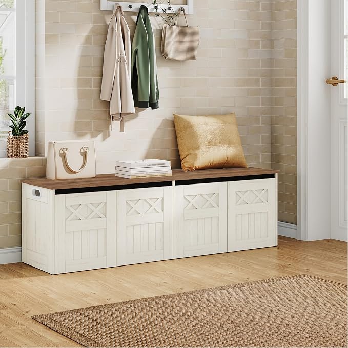 Hzuaneri 59" Storage Bench, Lift Top, 268L/70 Gal Large Storage Chest | | 330lb - Image 8