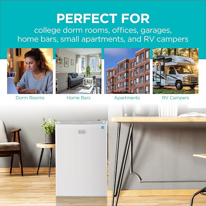 BLACK+DECKER 2.5 Cu. Ft. Compact Refrigerator, ENERGY STAR Certified, Single - Image 7