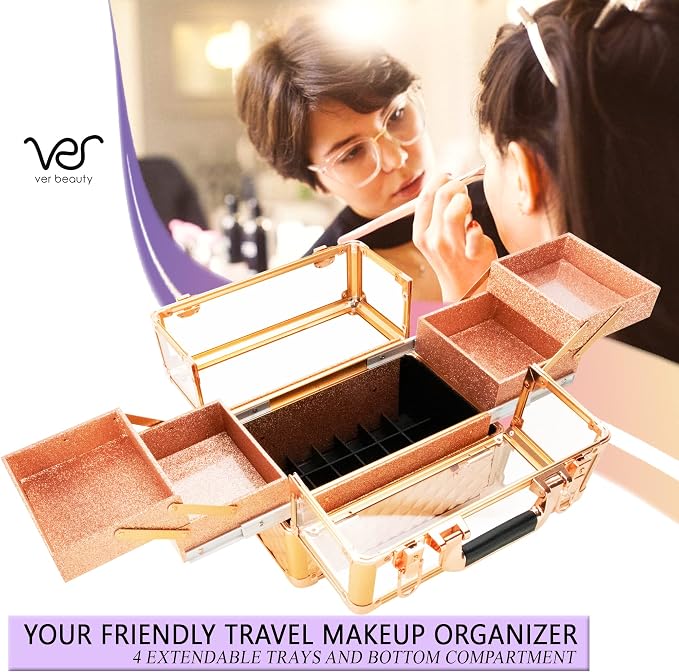 Ver Beauty Armored Acrylic Cosmetic Case Organizer Train Makeup Case - Image 4
