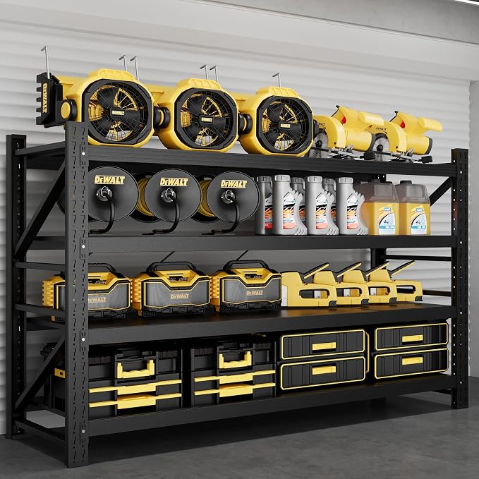 8000LBS Metal Garage Shelving Unit 68" W Storage Shelves Heavy Duty 4 Tier by ZAOUS