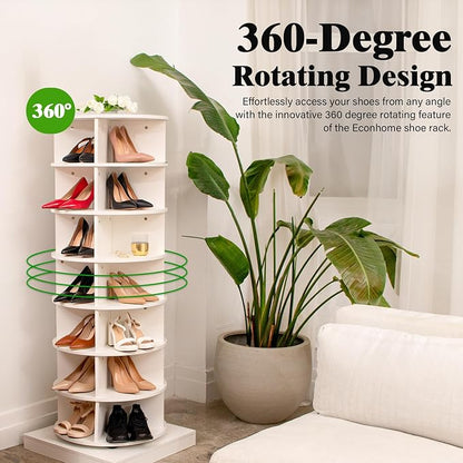 EconoHome 360° Rotating Shoe Rack 7-Tiers Organizer Spinning Rack, Rotating - Image 4