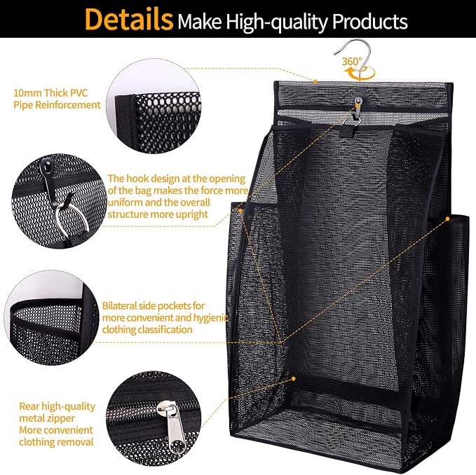 Hanging Collapsible Breathable Mesh Laundry Hamper, Fast Drying Portable Space - Image 3