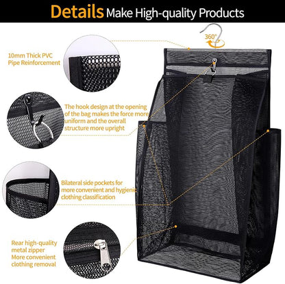 Hanging Collapsible Breathable Mesh Laundry Hamper, Fast Drying Portable Space - Image 3