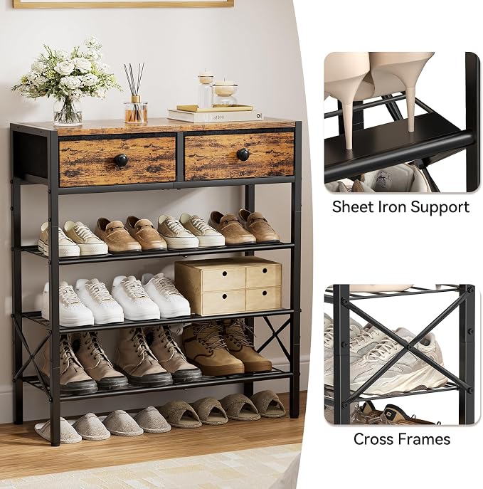 Shoe Rack for Entryway, 4 Tier Shoe Organizer - Image 5